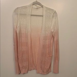 Ivory/Pink Ombré Knit Cardigan
